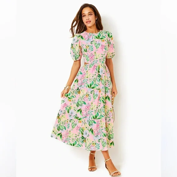 Lilly Pulitzer Lyssa Cotton Midi Dress - Picture 13 of 14